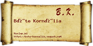 Büte Kornélia névjegykártya